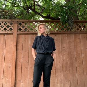 Just female silk cowl neck blouse small black